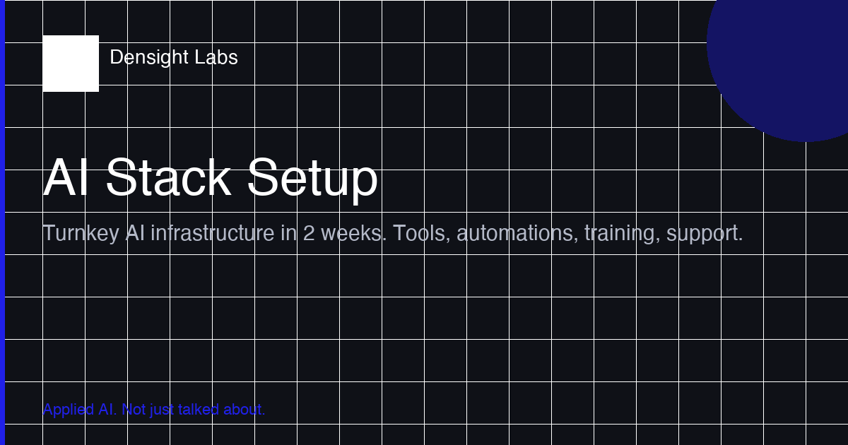 AI Stack Setup — Deploy AI in 2 Weeks | Densight Labs